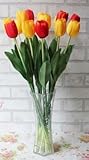 かわいい チューリップ 造花 レッド & イエロー 2色 20本セット