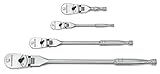 KD Tools 81230F 4 Pc. Full Polish Flex Handle Ratchet Set84 Tooth NGR