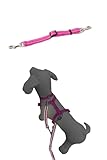 [LaLUCA GOODS] 犬 ショルダーリード 反射ライン 小型犬 中型犬 大型犬 アドバンスモア 02モデル ハンズフリー ピンク ダブルナスカンパーツ Mサイズ