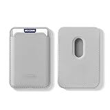 [REHOOF]MagSafe カードケース スマホ 強力 磁気内蔵 カード収納 スリム カードポケット マグセーフ 高級PUレザー カードホルダー 落下防止 背面ポケット カード入れ 背面収納 軽量 シンプル（グレー）