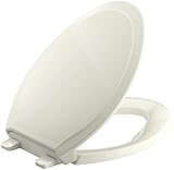 KOHLER K-4734-96 Rutledge Quiet-Close with Grip-Tight Bumpers Elongated Toilet Seat, Biscuit [並行輸入品]