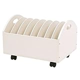 ファイルワゴン ( 書類収納 ファイルケース ) 幅35cm×奥行45cm×高さ31cm キャスター付き MUD-6978WH ホワイト ( 白 )