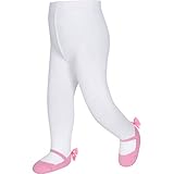 Baby emporio-babyガールズSparkle tights-shoe look-satinヒールbows-antiスリップ US サイズ: S カラー: ピンク