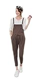 レディース サロペット オーバーオール マタニティ ストレッチパンツ オール インワン春秋　長パンツ産前 産後 長く使えるおしゃれ 妊婦服 (M, ココアブラウン)