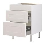 IKEA(イケア) FAKTUM イェデル ホワイト 60 cm 89833055 ベースキャビネット 引き出し3段付、イェデル ホワイト