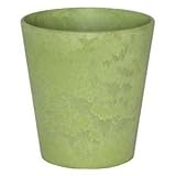 【10個入】植木鉢/プランター アートストーン ラウンド型/8cm 底穴無し ライム 〔ガーデニング用品/園芸〕