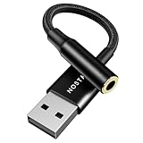 NOSTALSIC USB オーディオ 変換アダプタ 外付け サウンドカード USB 3.5mm ミニジャック DAC搭載 24bit/96KHz対応 4極 TRRS Windows/Mac OS/PS4/PS5/Linux/Chromebook等対応 【日本企業】 (ブラック)