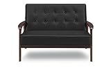 大川家具 関家具 ソファ 2人掛け 116cm幅 ブラック 175941