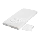 Ikea - Lot de 2 draps de lit de b?b? LEN pour matelas en 120x60cm - blanc - avec bande ?lastique - 1