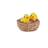 Baoblaze ドールハウス　ミニチュア　盆栽　ガーデニング　庭　装飾　鳥　（イエロー）　10個入り