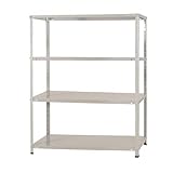 スチールラックのキタジマ KT-2-15 幅120×奥行45×高さ150cm 4段 ホワイトグレー 150kg/段