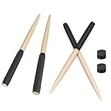 マイバチ 使いやすい 長さ約380mm 直径20mm 4本2組 予備グリップテープ付き (ブラック)