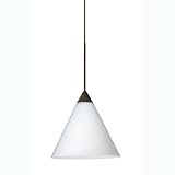 Besa Lighting RXP-512107-BR Kani Collection 1-Light LV Quick-Connect Mini-Pendant with Rail Adapter,