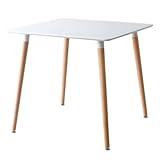 EDIFICE ダイニングテーブル（80×80cm）ホワイト　　　　　　 　　　　【イームズチェアに相性抜群】【イームズテイスト】【ダイニングテーブル】【dining table】【通販】【デスク】【机】【カフェテーブル】【木製】【セブンチ