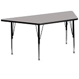 Flash Furniture XU-A3060-TRAP-GY-H-P-GGTrapezoid Activity Table with High Pressure Grey Laminate Top
