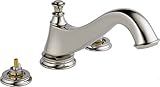 Delta T2795-PNLHP Cassidy 3-Hole Low Arc Roman Bathtub Faucet Trim, Polished Nickel [並行輸入品]