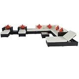Outsunny 14pc Outdoor PE Rattan Wicker Sectional Patio Sofa Furniture Set [並行輸入品]