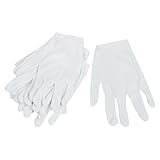 uxcell 作業手袋　労働手袋　ナイロン、弾性繊維　 20 x 11.5cm　ホワイト　6ペア入り