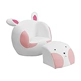 Offex OF-HR-7-GG Kids Rabbit Chair and Footstool [並行輸入品]