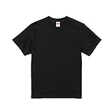 [ユナイテッドアスレ] Tシャツ 半袖 無地 メンズ レディース T-shirt 伸びない 透けない 衣装 5.6onz(オンス) 5001 (ブラック, XXL)