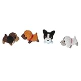 Perfk 樹脂　庭の装飾　ミニチュア　ドールハウス　全13種選択　マイクロ風景置物　盆栽　インテリア　耐久性 - 4匹の犬