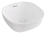 Whitehausコレクションwh71301 Isabella Plusコレクション正方形上マウントBasin withセンターDrain ,ホワイト