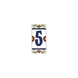 3 " x 6 "セラミックタイルアドレス家番号タラベラホワイト# 5 5つ