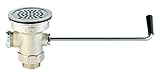T&S Brass B-3950-SB Waste Drain Valve, Twist Handle, 3-1/2-Inch X 2-Inch and 1-1/2-Inch Adapter and 