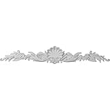 Ekena Millwork ONL43X04X01QU 43 1/4-Inch W X 7-Inch H X 1 1/4-Inch P Quentin Shell Center with Scrol