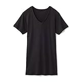 [ベルメゾン] インナーシャツ メンズ 半袖 Ｖネック 綿100% 汗取りインナー サラリスト ブラック M