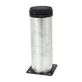 uxcell　調節可能　キャビネットの脚　シルバートーン　ブラック　ラウンドスタンド　15cm 高い