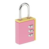 Dovewill 　亜鉛合金　3桁　ダイヤル　組み合わせ　南京錠　錠前　ロック　コードロック　パドロック　多機能　全3色 - ピンク