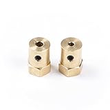 Atoplee 2個4 mmシャフトモーター柔軟なカップリングタイヤホイール真鍮六角カプラセット&レンチ