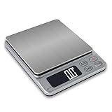 はかり デジタル デジタルスケールはかり 3000g 計量器 0.1g単位 3kg キッチン クッキングスケール (シルバー)