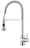 Aquabrass 30045bnブラシニッケル仕上げシングルハンドルプルダウンスプレーキッチン蛇口with 30045