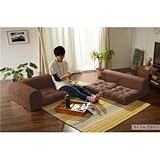 国産 レイアウト自在 コーナーソファ ブラウン スエード生地