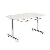 食堂テーブル/　DYMテーブル　【椅子掛けテーブル・幅1200×奥行き750mm・クロームメッキタイプ】 カラー:ニューグレー