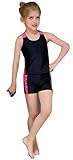 Plus Nao(プラスナオ) 子供用水着 キッズ水着 ジュニア水着 女の子用 シンプル 無地 スクール セパレートタイプ タンキニ スポーティー か ピンク 110