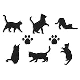 ForzaGroup 猫 カッティングステッカー 肉球 シルエット 車 バイク ヘルメット 屋外耐候 8個セット (2cm マットブラック)