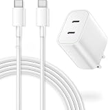 タイプc 充電器 20W Type-C 2ポート 急速充電 iPhone 17/iPhone 16/iPhone 15 充電器 [MFI/PSE認証済み/PD&QC3.0対応] 2M USB-C to C充電ケーブル付き Type-C ACアダプター タイプC アイフォン Android スマートフォン iPad その他 各種機器対応 (ホワイト)