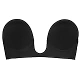 lily's JP home自己接着ブラジャー 女性のストラップレス深いU字型 見えないプッシュアップブラ (C, 1#)