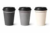 ニッチプラス(Niche Plus) 紙コップ 蓋付き 280ml 50組｜3色セット｜おしゃれ 使い捨て ペーパーカップ ブラックリッド付 アソート 業務用 ホット対応
