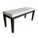 ダイニングテーブルチェア ベンチ 合皮 木脚 2人用 単品 88cm幅 アポロン ホワイト (（白）ベンチ単品)