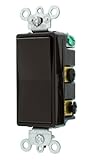 Leviton 5604 – 2 15-amp 120 / 277-volt住宅用グレードデコラRocker 4ウェイAC静かスイッチ、マホガニー