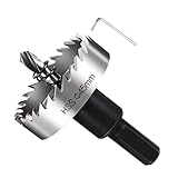 METALLIXITY ホールソーキット45mm（1-3/4"）、4241ハイスピードスチールホールカッター、センタードリルビット、六角レンチ、スプリング付き - 軟金属、木材、プラスチック、石膏ボード、PVCボード用