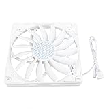 140mm PWM 冷却ファン、MFDB 油圧ベアリングケースファン、超薄型 4 ピンコンピュータケースファン、1100RPM、15 ブレードデザイン、PC ケース用 (白)