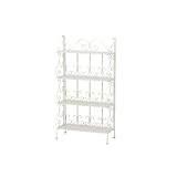 60-4段 ラック ホワイトアイアン 60cm 4段 収納 ラック KR-3474-WH スチール 折りたたみ式