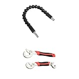 Dovewill お買い得　高品質　レンチ　スパナー　調整可能　2本　と　電子　ドリル　シャフト