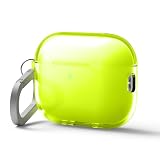 【elago】 AirPods Pro3 対応 ケース クリア 耐衝撃 落下防止 カラビナ 付 おしゃれ カバー ワイヤレス充電 対応 シンプル クリアケース [ AirPods Pro 3 エアーポッズプロ3 エアポッツプロ 第3世代 対応 ] case CLEAR HANG CASE ネオンイエロー