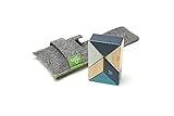 6 Piece Tegu Pocket Pouch Prism Magnetic Wooden Block Set Blues [並行輸入品]